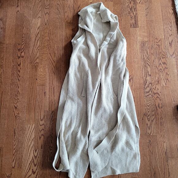 Merino Wool Blend Long Sweater Vest Cardigan Sz S - Picture 4 of 4